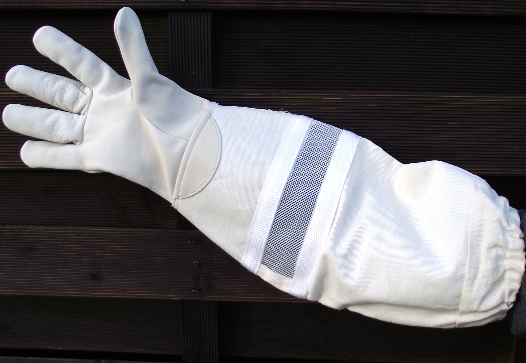 Echt Leder Spezial Imkerhandschuhe mit Ventilation - 3-Fach Stulpe, innenbelüftet - Größen 7-11