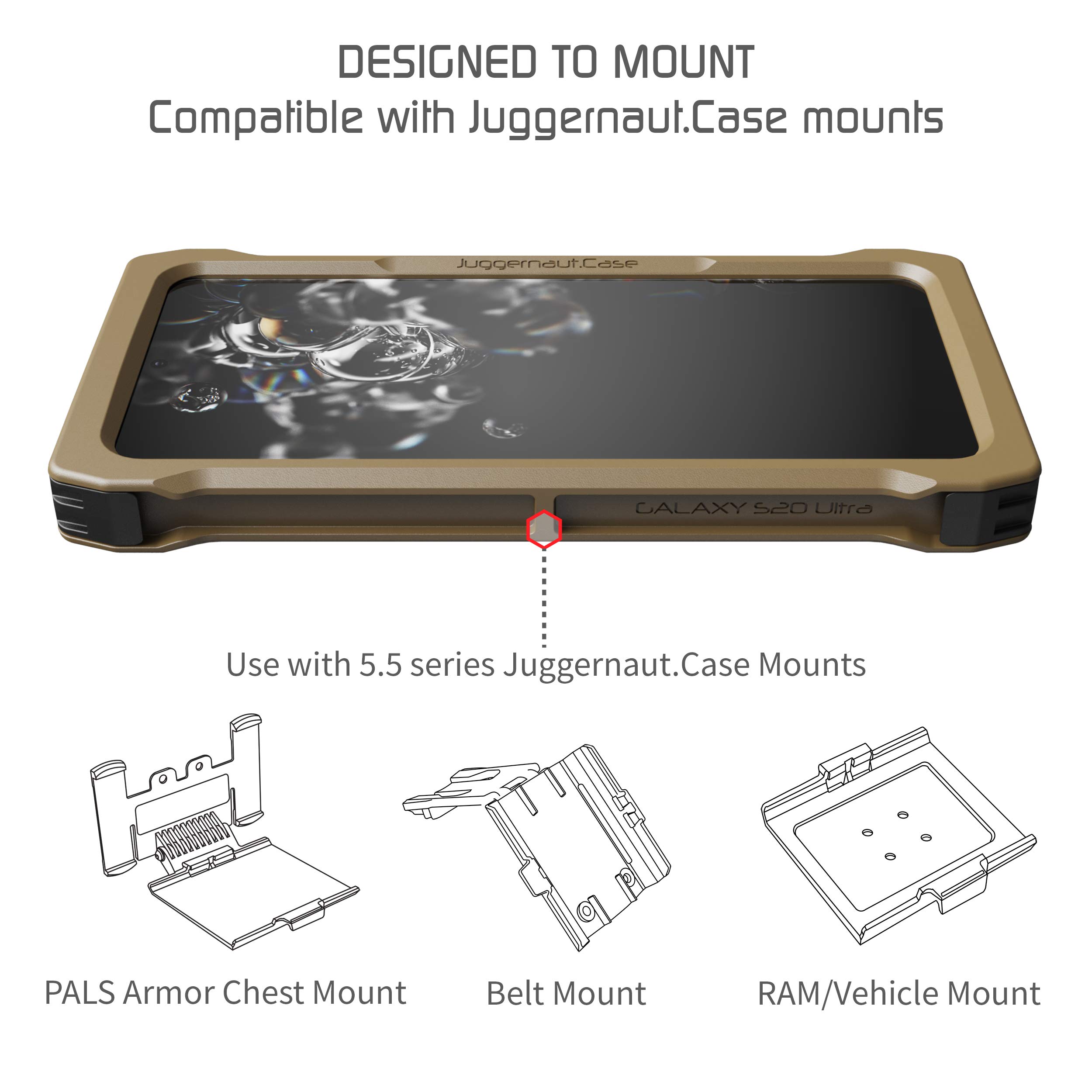 juggernautcase galaxy s20 ultra impct military grade tactica P