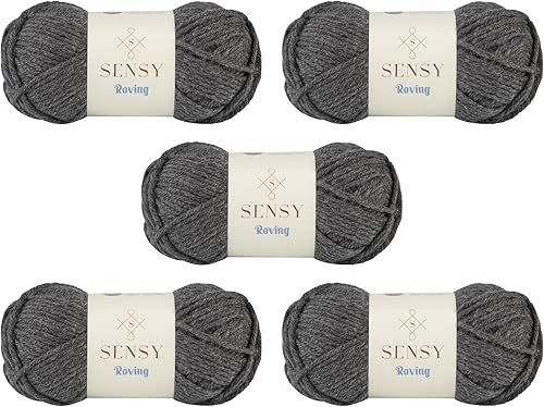 Vista 75 de 3 madejas de hilo Sensy Roving, 3.5 onzas, 132 yardas, calibre 5 voluminoso (Lily Pad)