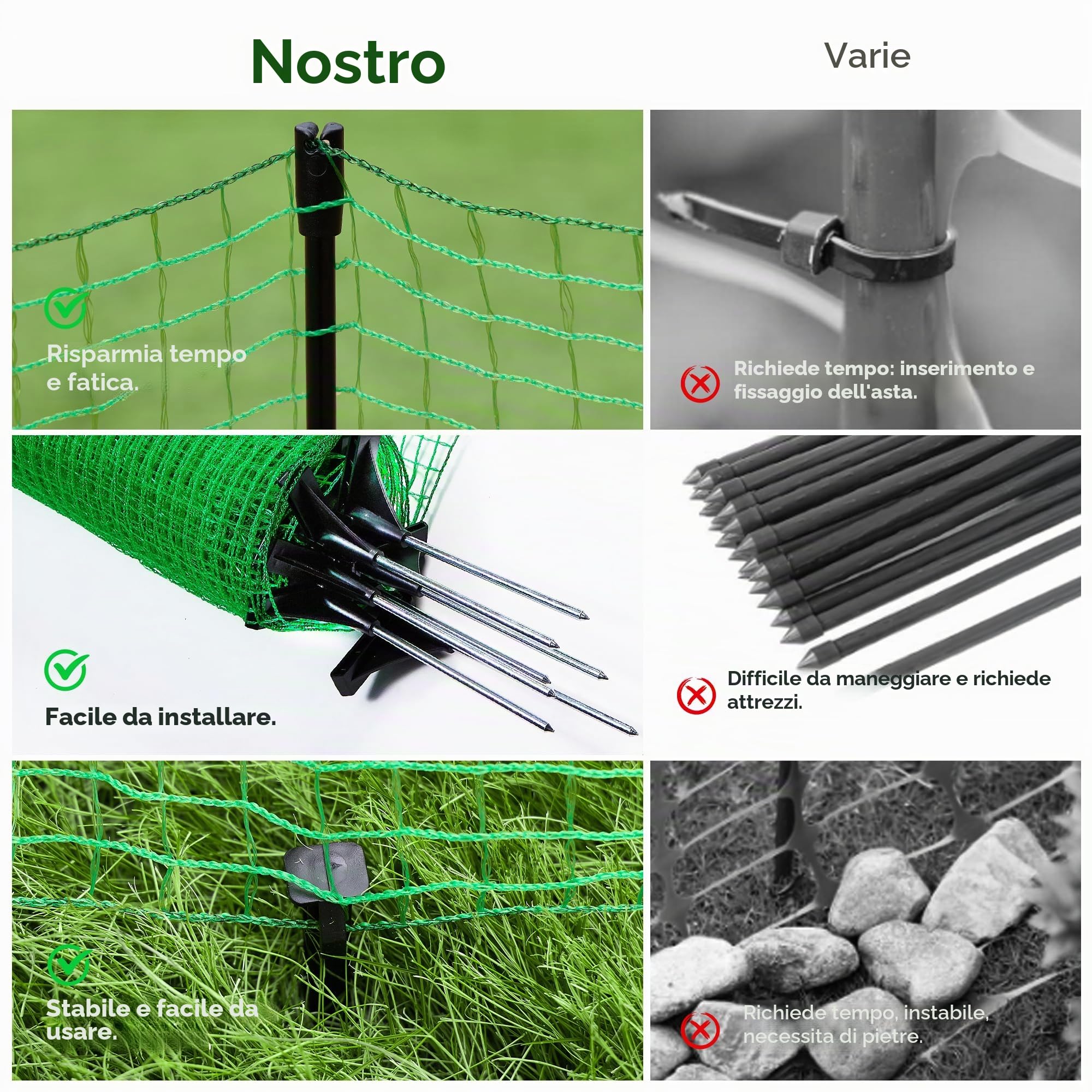 Signstek Recinzione mobile, 120 cm di altezza, 15 m di lunghezza, 9 pali per cani, recinzione da giardino, giardino, casa, cortile, verde