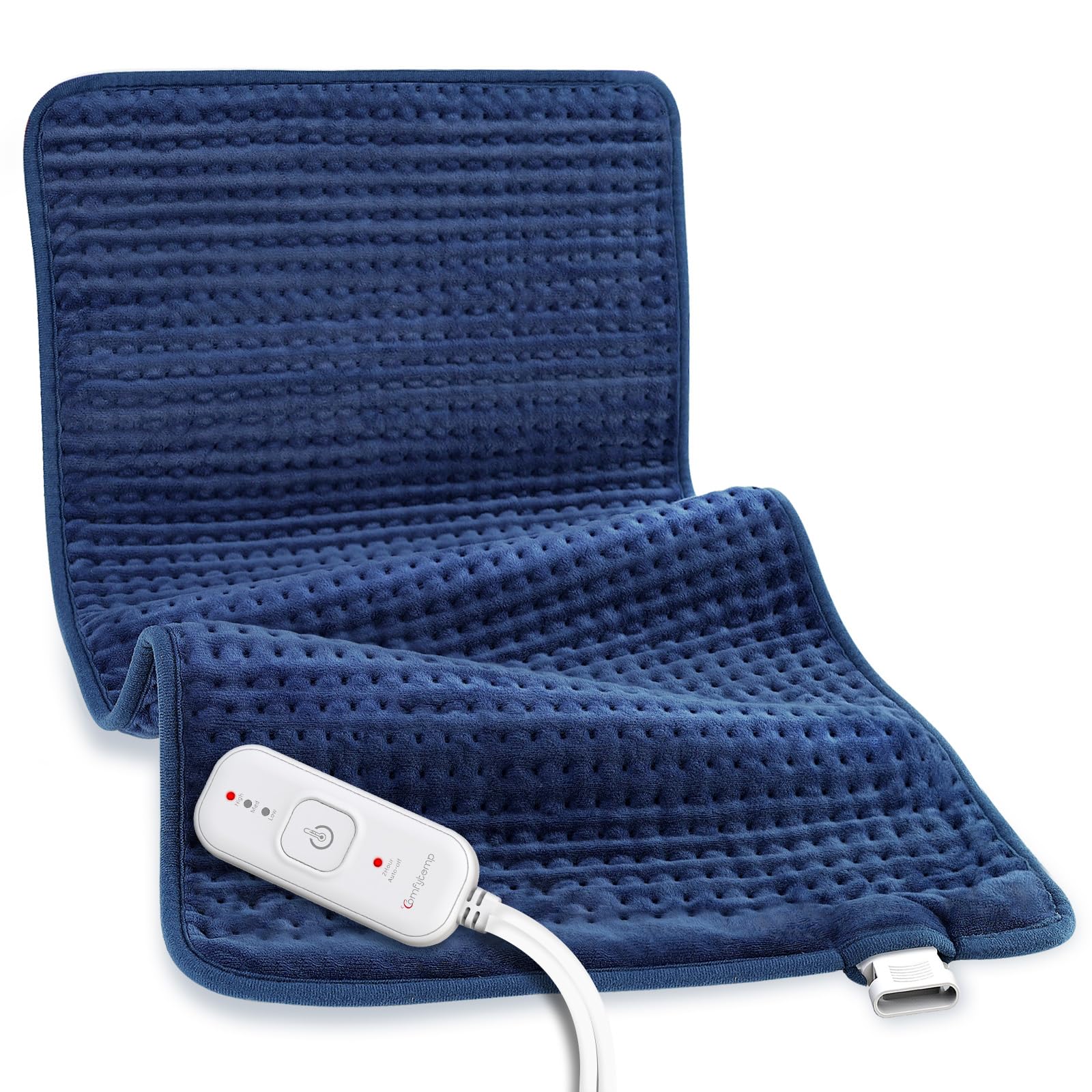 Photo 1 of Comfytemp Extra Large Heating Pad for Back & Period, 33''x 17'' King Size FSA Eligible Pack, Birthday Gifts for Women Men Mom Dad & Mother Day Gift, HSA Electric XL Heat Wrap for Body, Washable, Blue