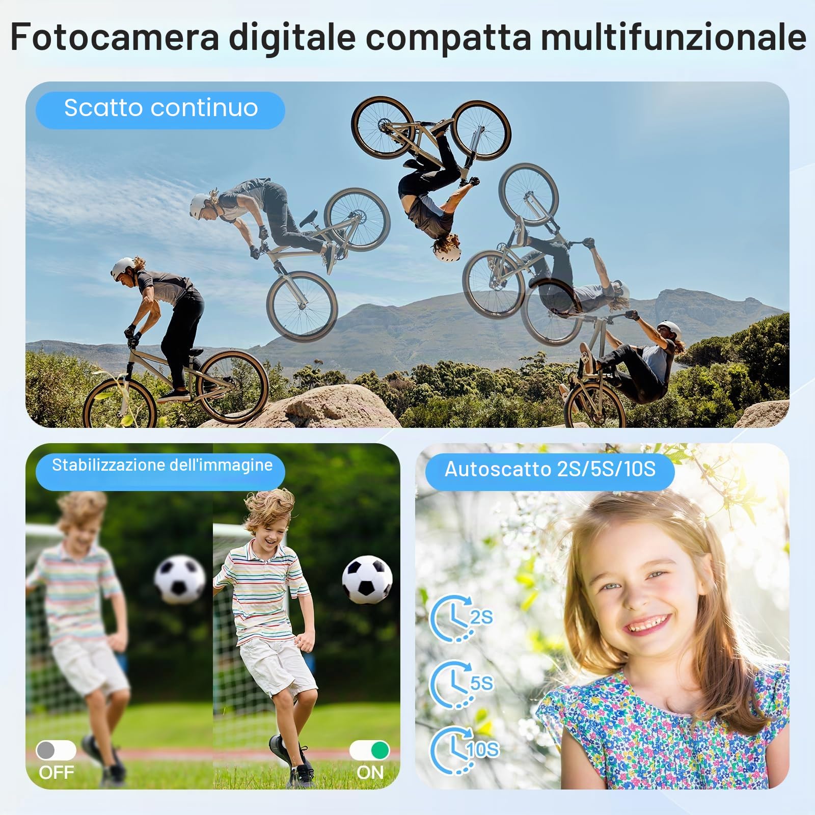 Fotocamera digitale 4K - 48MP UHD fotocamera digitale con 2,83” Schermo LCD e 18X Zoom Digitale Anti-Shake Fotocamera Fotografia Vlogging con 32gb SD Card per bambini Studenti Principianti (Viola)