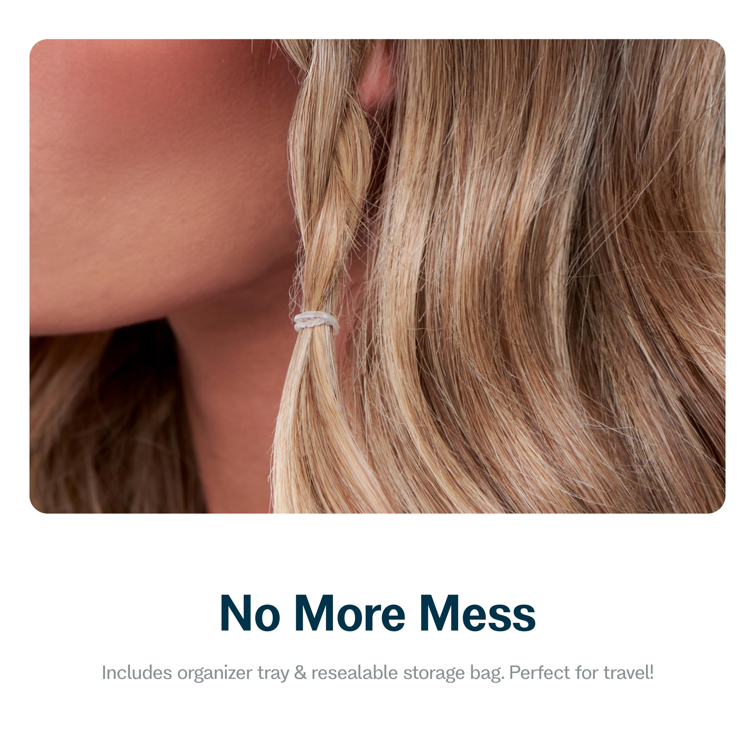 Gimme Beauty - Cintas elásticas para cabello mediano de alta calidad, lazos transparentes para el cabello con innovadora pila de almacenamiento, bandas antideslizantes y duraderas para uso durante