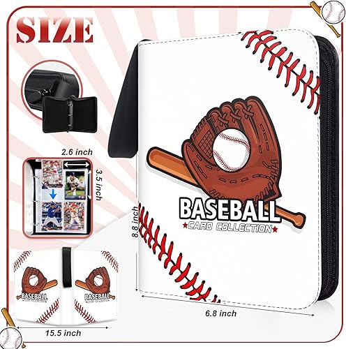 Miniatura 3 de COARVXA Carpeta para tarjetas de fútbol de 400 tarjetas 4 bolsillos con 400 tarjetas protectores de manga para álbumes de tarjetas funda de