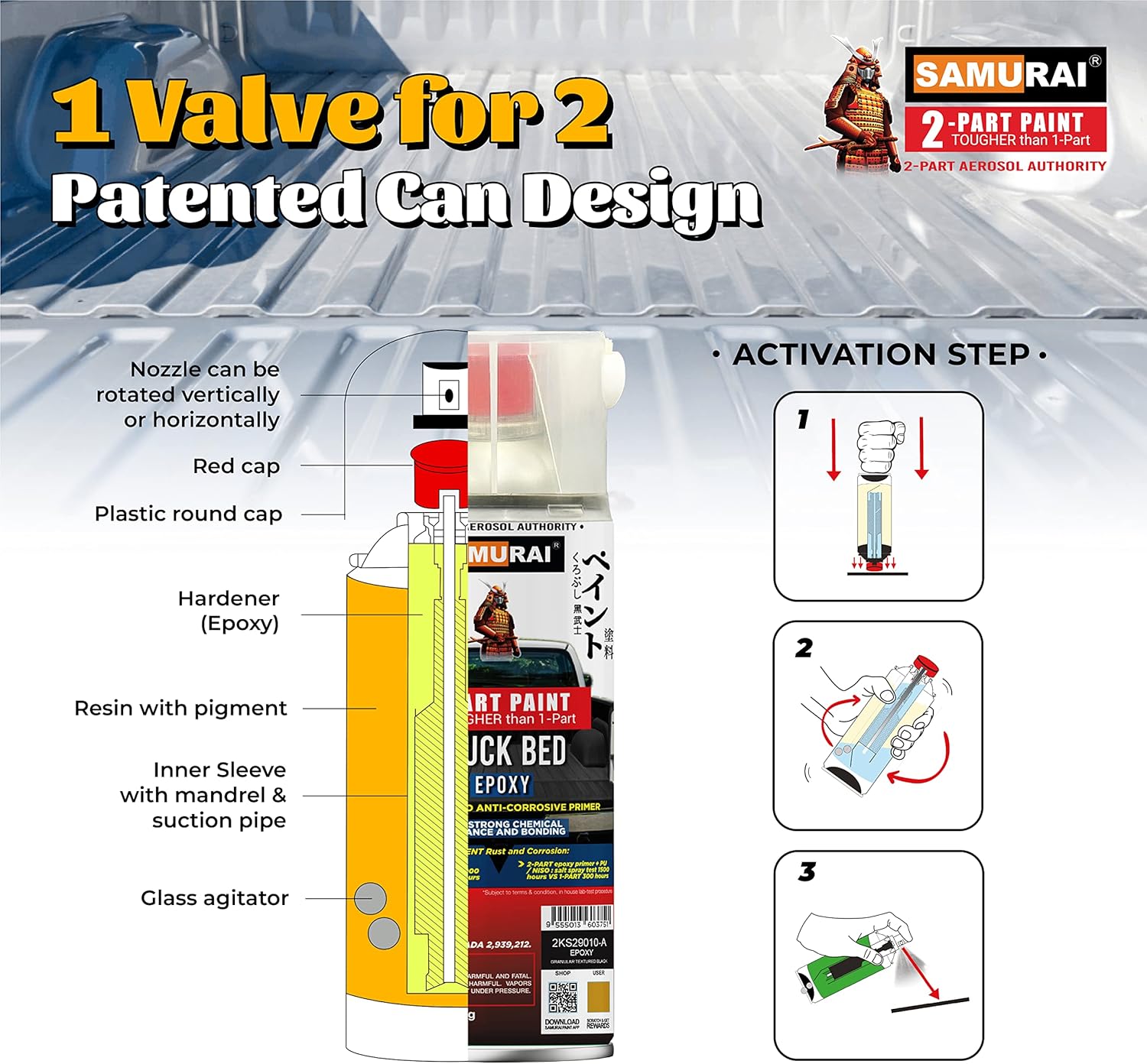 primer spray paint for truck-Samurai Epoxy primer paint Professional spray paint for Truck Bed Liner ,repairing protection truck bed primer paint for car /truck bed liner and more(Granular Textured Primer Black, Pack of 1 Can) : Automotive