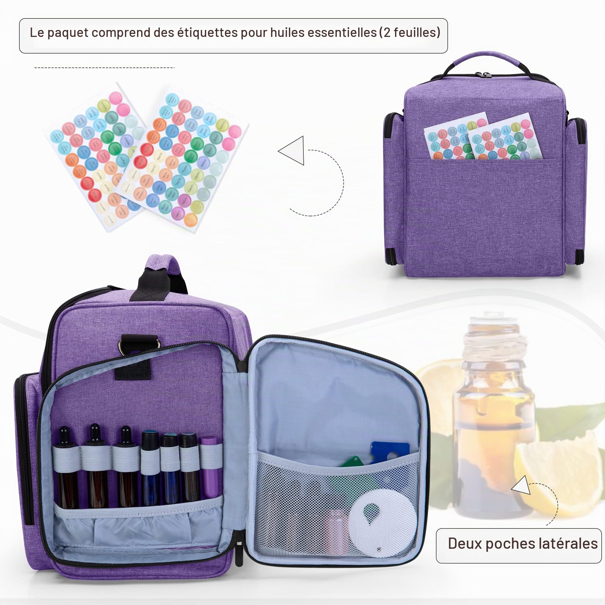 BAFASO Boite Rangement Huile Essentielles pour 72 Bouteilles, Violet