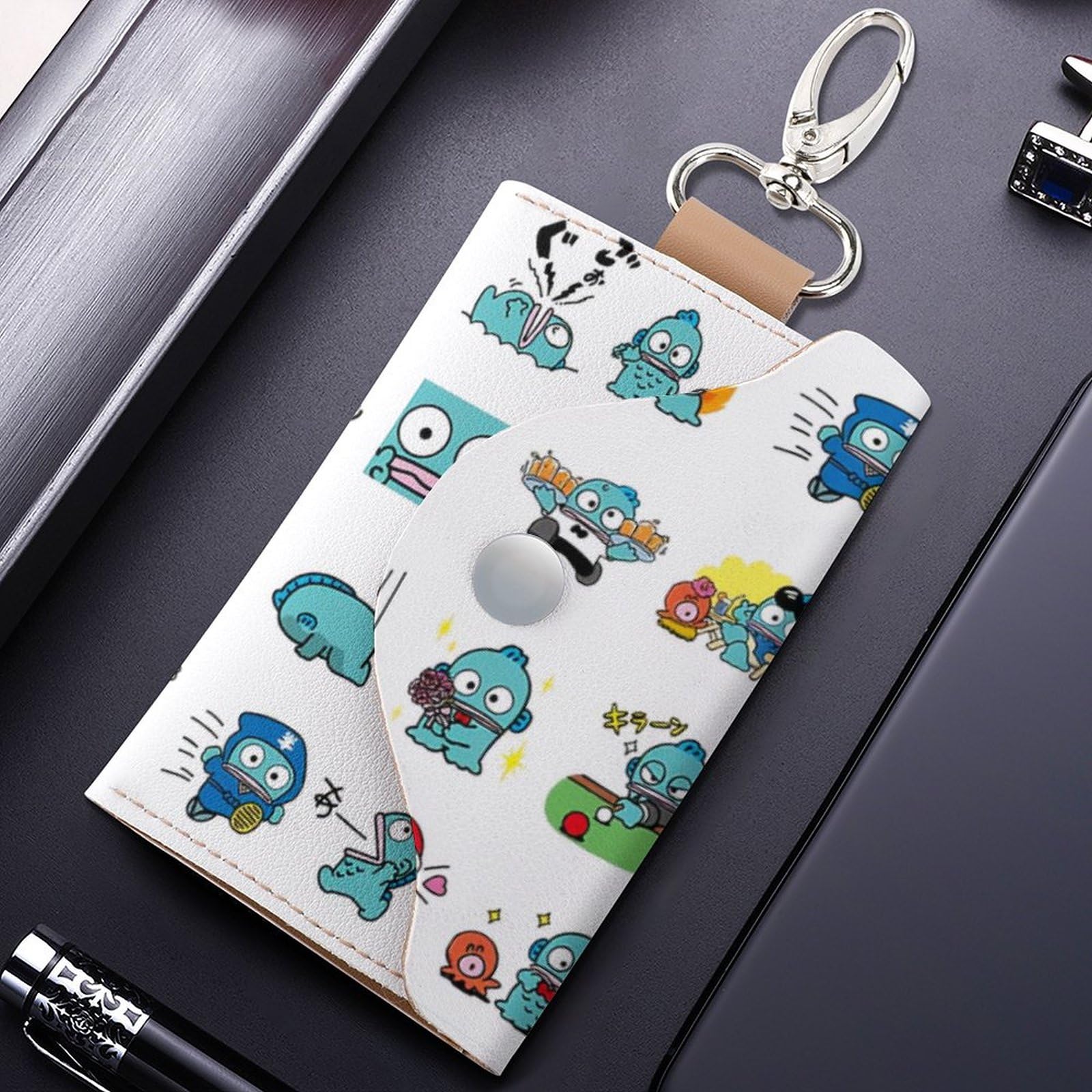 Amazon.co.jp: ハンギョドン キーケース 6連 PU レザー 革 おしゃれ 