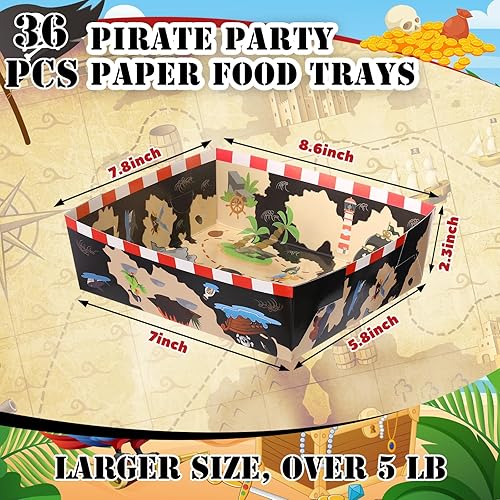 Miniatura 21 de Mifoci 36 piezas de basura para camiones de basura, decoraciones de fiesta de cumpleaños, bandejas de papel de alimentos de 5 libras, bandeja