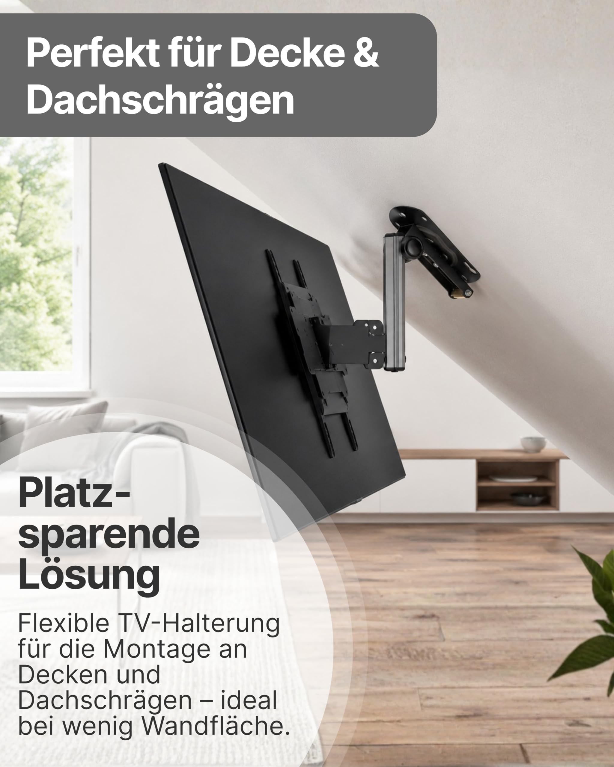 SCHWAIGER TV Deckenhalterung I 17-37 Zoll I Decken- & Dachschrägenhalter