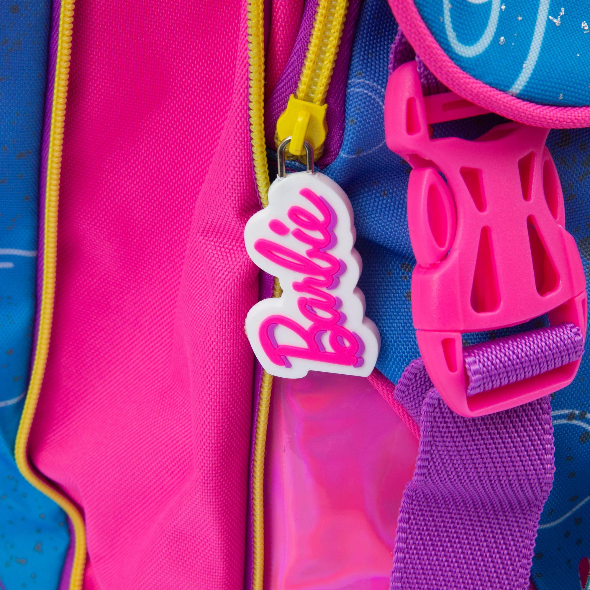 Giochi Preziosi - Zaino Estensibile Barbie c/Ganci, Pop-up Coda Sirena, 2 Scomparti e Tasca Frontale, Schienale e Spallacci Imbottiti, per la Scuola primaria, 31 l x43 h x17,5 p cm, capacità 23,5 l