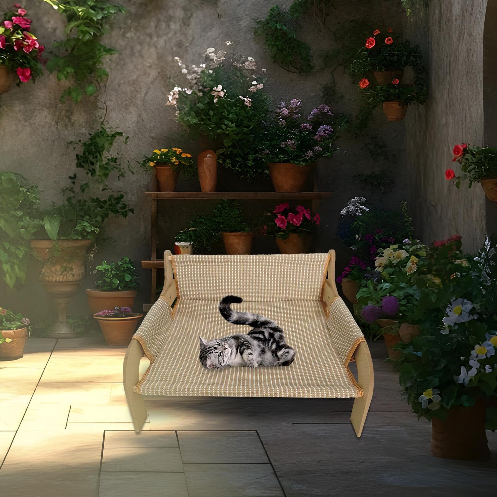 Hamaca Gato Sillón Refrescante Transpirable Para Cachorros Perros Pequeños | Cama para perro hamaca para gato sofá Suministros Mascotas, Muebles para Cachorro y Gatito, Verano