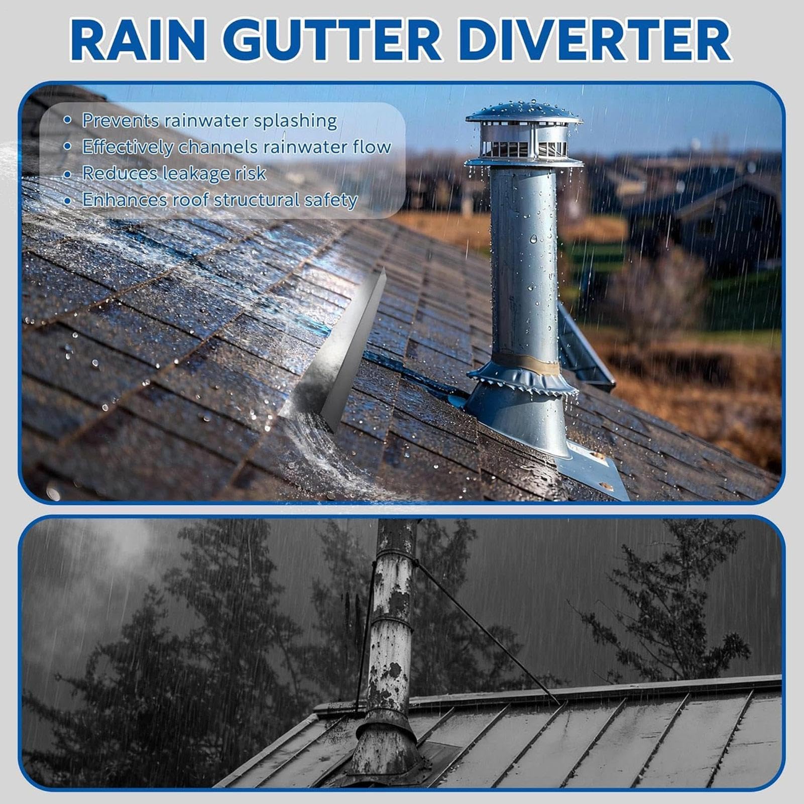 Deviatore per grondaia con viti, deflettore dritto multifunzionale in | Protezioni per grondaie di drenaggio del becco del tetto per la finestra d'angolo del gazebo dell'appartamento della casa