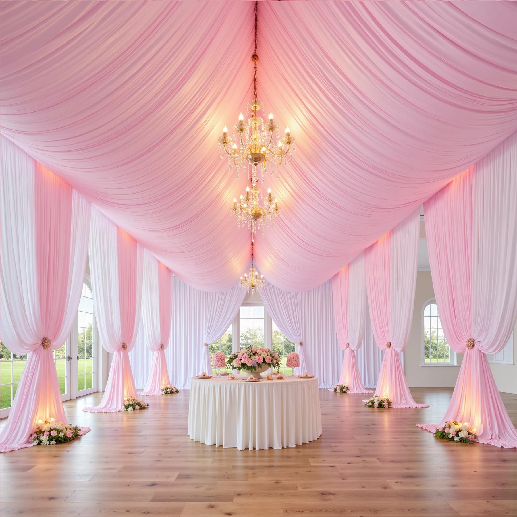 6 panneaux de rideaux de fond noirs pour fêtes, rideaux de photo noirs sans plis, rideaux de fond en tissu pour décoration de fête d'anniversaire, mariage 9,14 m (L) x 3,05 m
