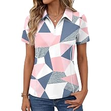 Women&rsquo;s Short Sleeve Athletic Polo Shirt High Performance Stretch Quarter Zip Top for Golf Tennis