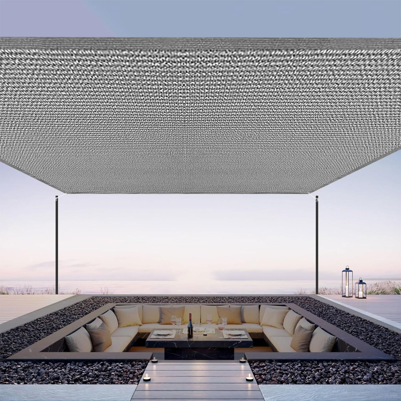 Osłona Ogrodzeniowa Balkonu 85 x 700 cm Wentylowana Osłona Przeciwsłoneczna Z Opaskami Kablowymi Na Balkon I Patio Ogrodowe, Szary