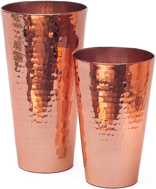 Sertodo Copper Boston Maraka Cocktail Shaker Set, Hand Hammered 100% Pure Copper, 18 oz Cup, 30 oz Cup