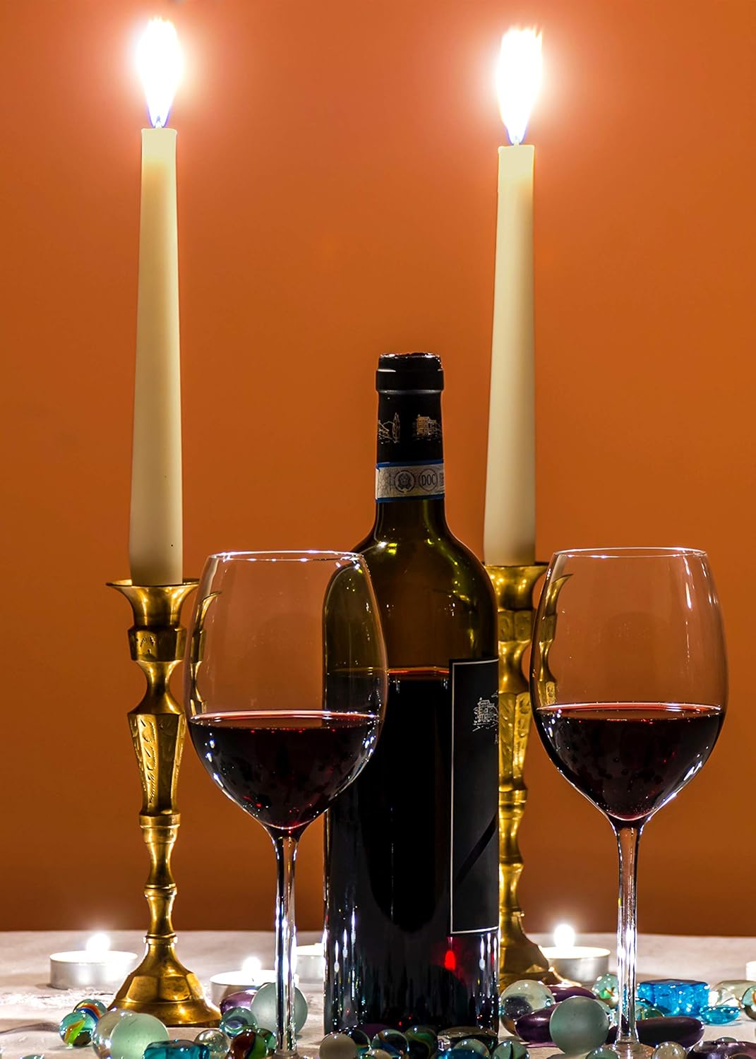 Hyoola Tall Taper Candles - Tapered Candles - Ivory Dripless Candle Sticks - 10 Inch (25cm) - 8 Hour Burn Time (30-Pack)