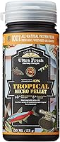 UltraFresh Tetra Fish Food - Slow Sinking Micro Pellets with Wild Sword Prawns, Spirulina & Probiotics for Vibrant Colors, 1.87oz