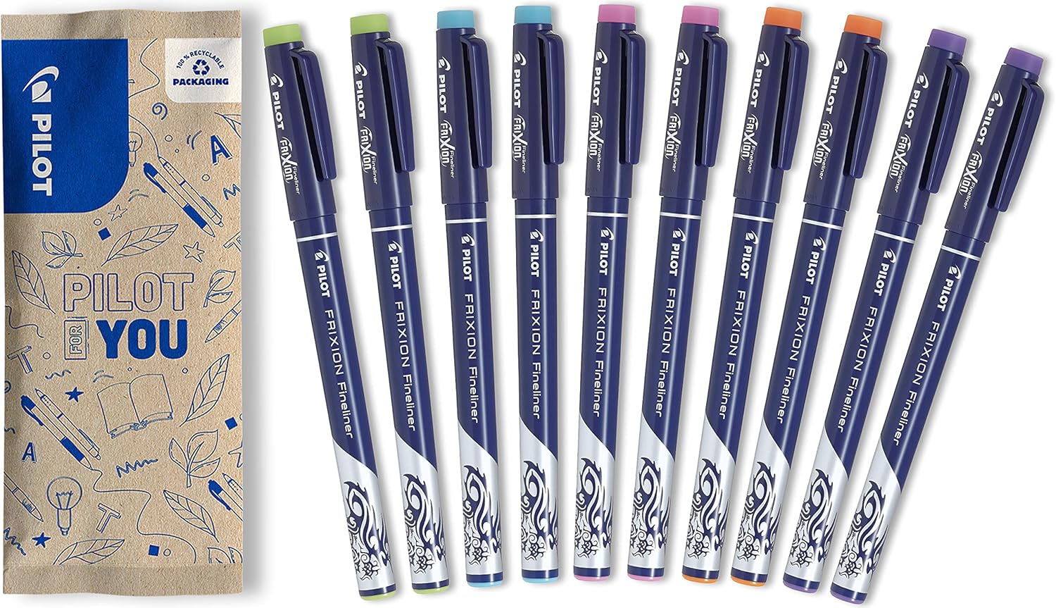 Set 12 FriXion Fineliner Pilot - Pennarelli Cancellabili, 12 Colori, Punta Media - Foto 5
