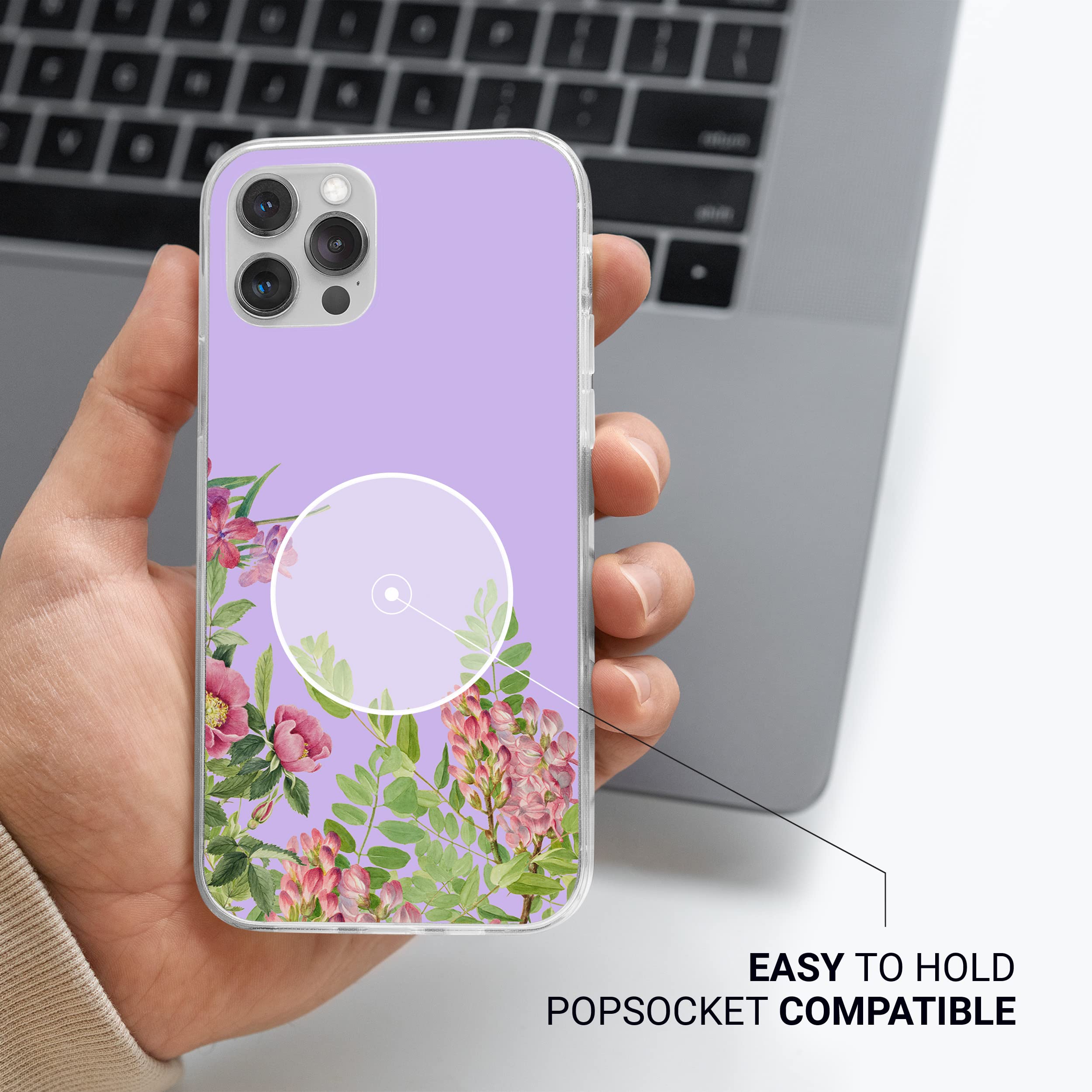 Unov Custodia compatibile con iPhone 13 Pro, custodia trasparente con