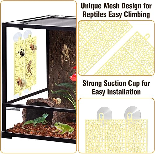 Hermit Crab Climbing Wall Set – 2 Pack Mesh Ladder Climbing Toy for Hermit Crabs, Gecko, Spider and Reptile Pets Tank Accessories Enrichment Habitat Decor for Climbing, Exercise and Exploration