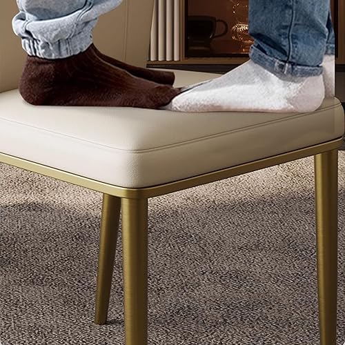 Miniatura 8 de JKGHK Leather Dining Chairs, Kitchen Chairs with Cushioned Pad Seat, Armless Dining Room Chair with Metal Legs, Living Room Chair for Home, Offices,