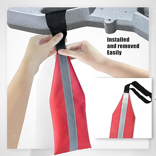 Miniatura 5 de Anley Banderas de viaje rojas de seguridad para kayak con tira reflectante, bandera de advertencia para canoas, barcos, SUP, camiones, remolques,
