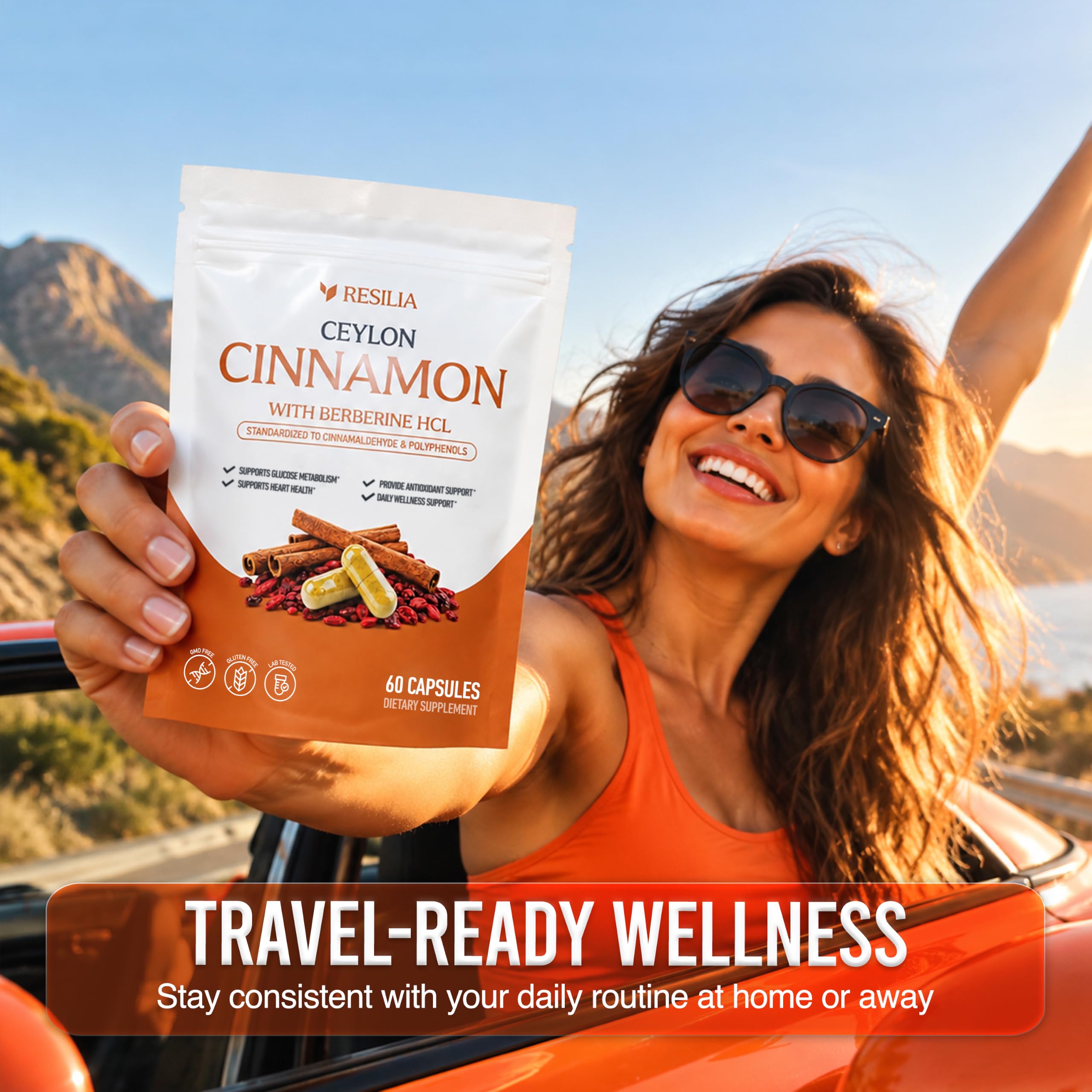 Resilia Ceylon Cinnamon Capsules with Berberine HCl, 60 Vegetable Capsules | 1,000 mg Cinnamon bark and 500 mg Berberine HCl per Two-Capsule Serving, 30-Day Supply — Amazon image 7