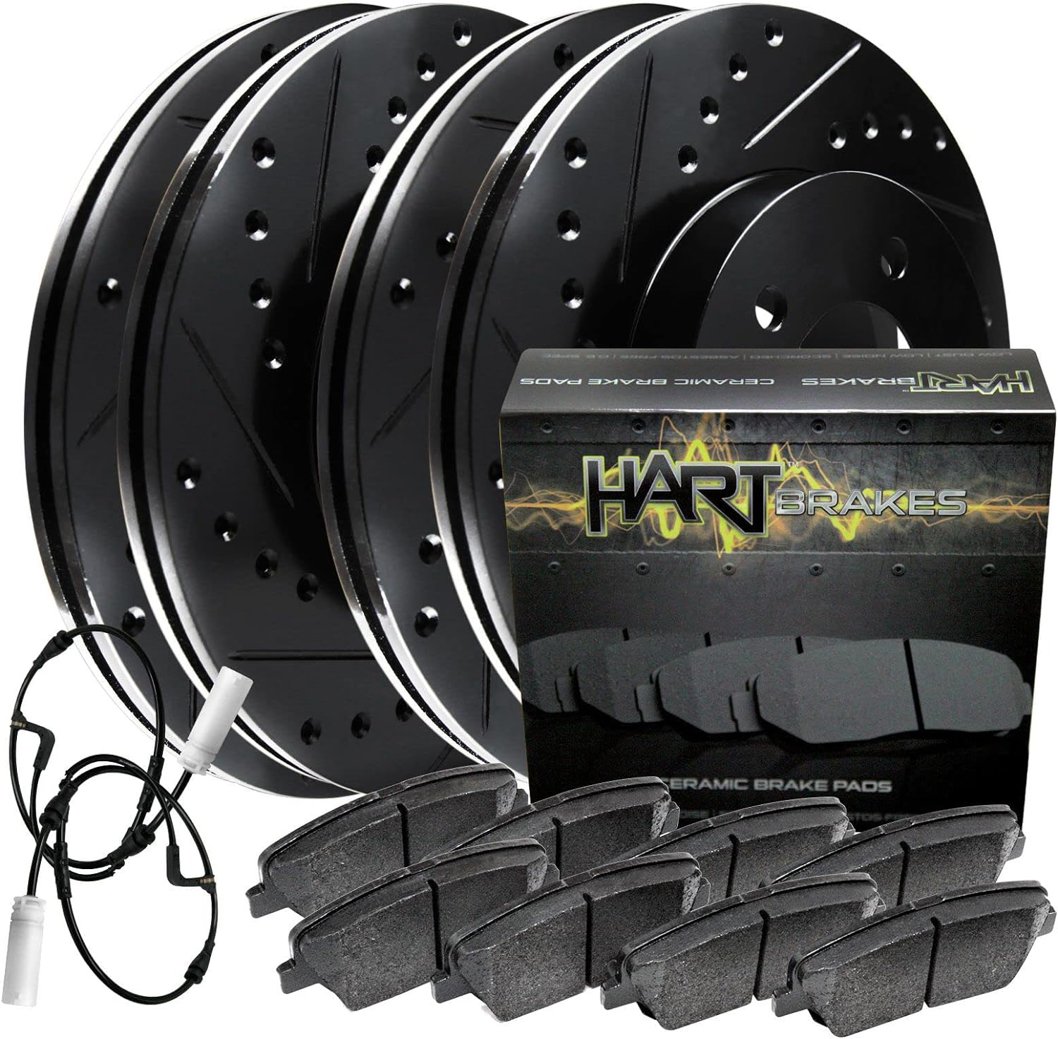 Hart Brakes Front Rear Brakes and Rotors Kit Front Rear
