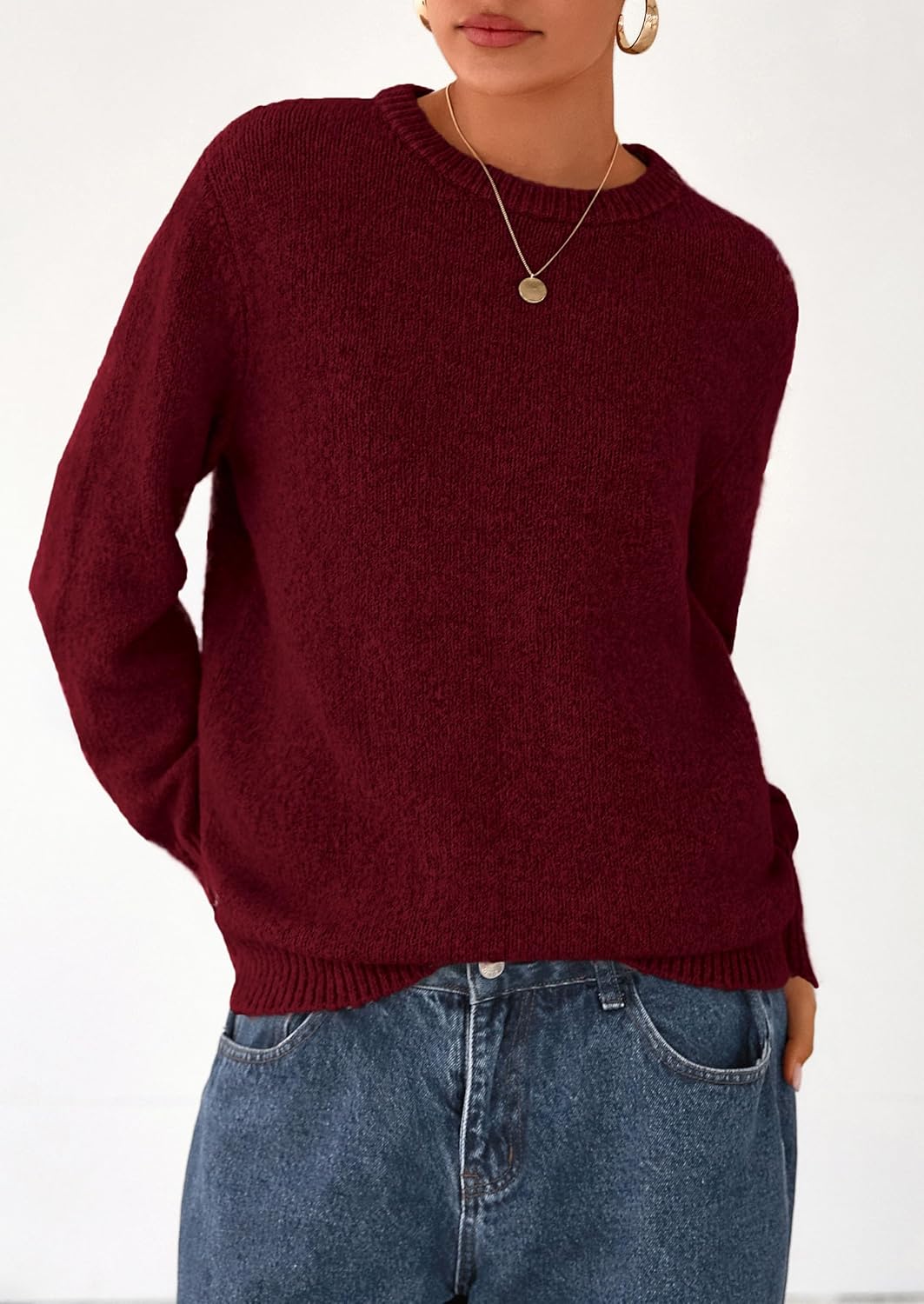 PRETTYGARDEN Fall Sweaters for Women 2026 Cozy Casual Crewneck Pullover Button Long Sleeve Knit Tops Winter Fashion Clothing - Image 8