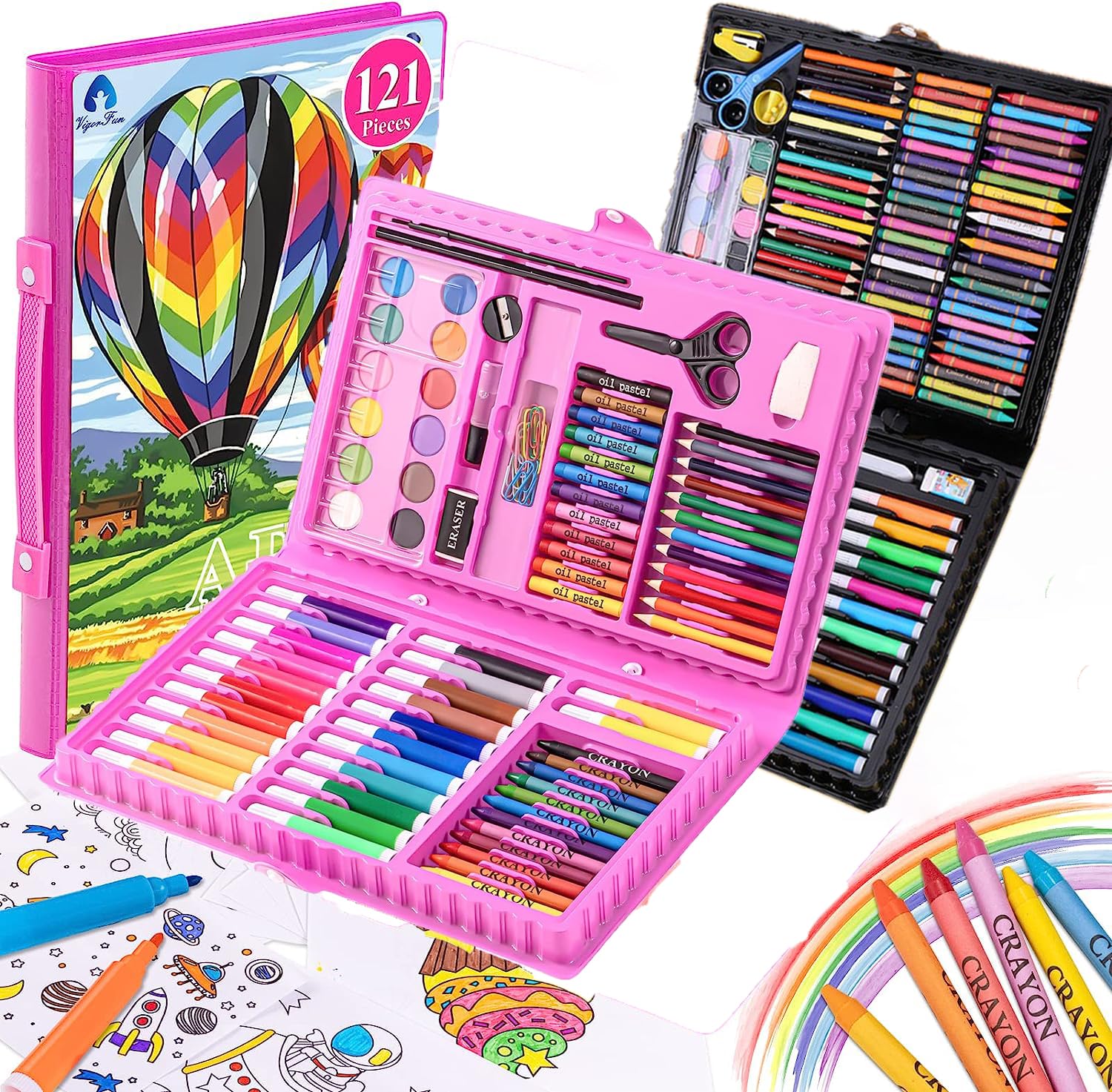 2 PCS Art Kit, Art Supplies,Drawing Painting Art Supplies for Kids Girls Boys Teens, Gifts Art Set Case,Arts and Crafts Gifts Case for Kids Girls Boys Teens Beginners