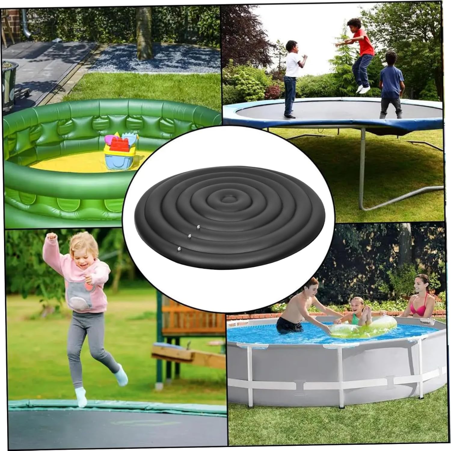 Inflatable Hot Tub Cover, 50in 62in 71in Adjustable Round Hot Tub Cover with 3 Valve, 0.25mm PVC Leakproof Covers for Spa, Above Ground Pool & More, Without Handle