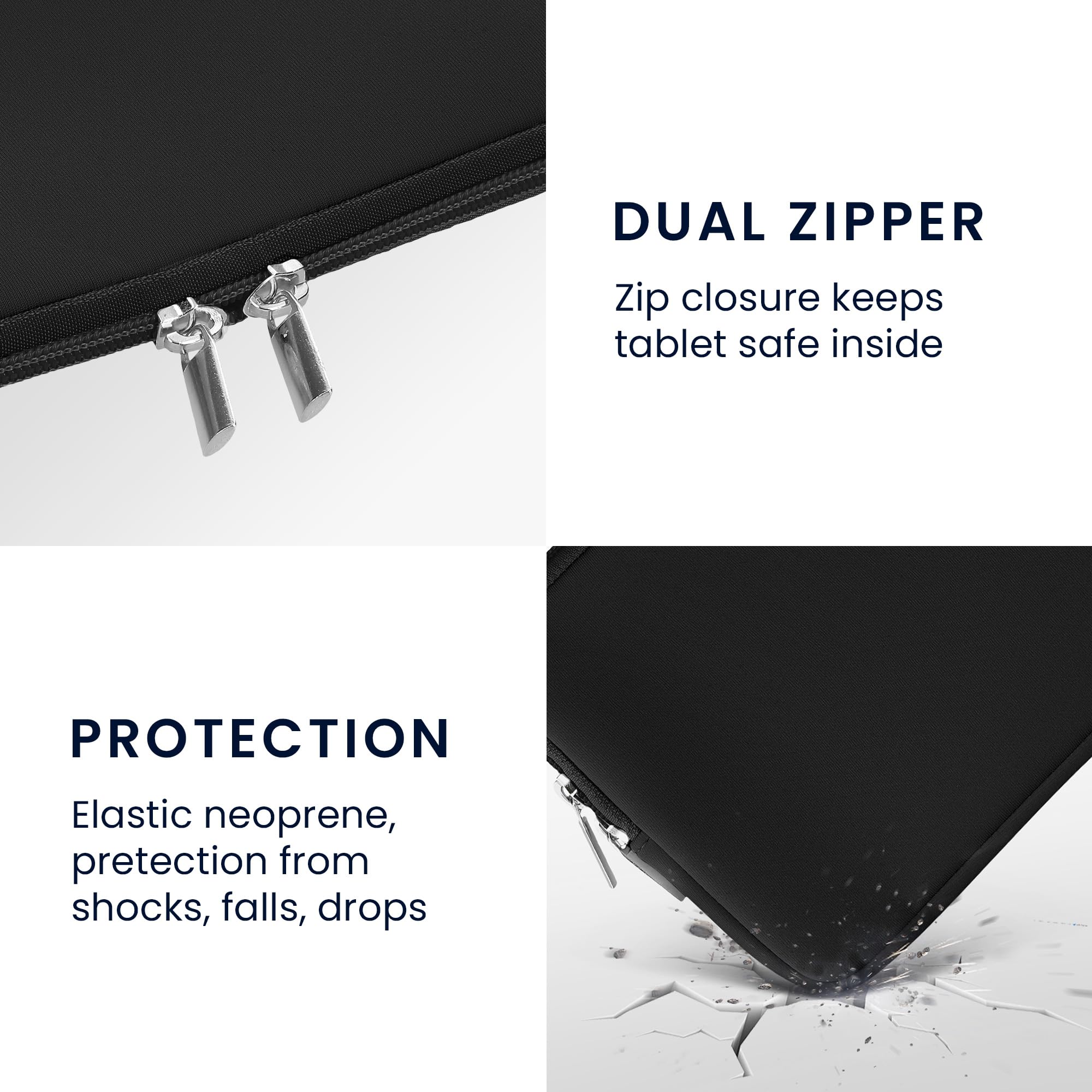kwmobile Cover Tablet Compatibile con 8"-8,4" Tablet - Custodia eReader Universale - Copertina Protettiva in Neoprene Grigio Scuro