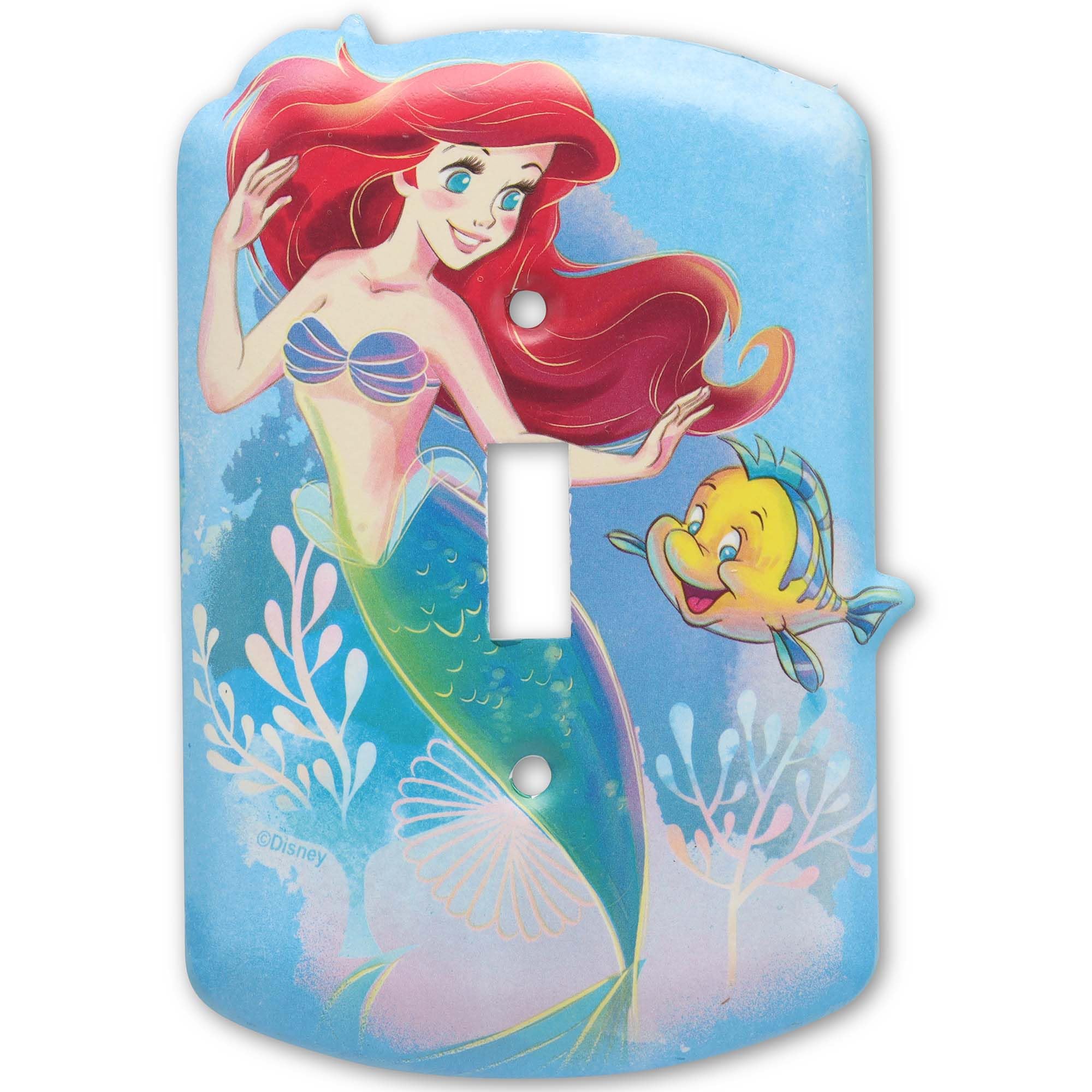 Plaque d'interrupteur Ariel Disney La Petite Sirène en métal pour chambre d'enfant