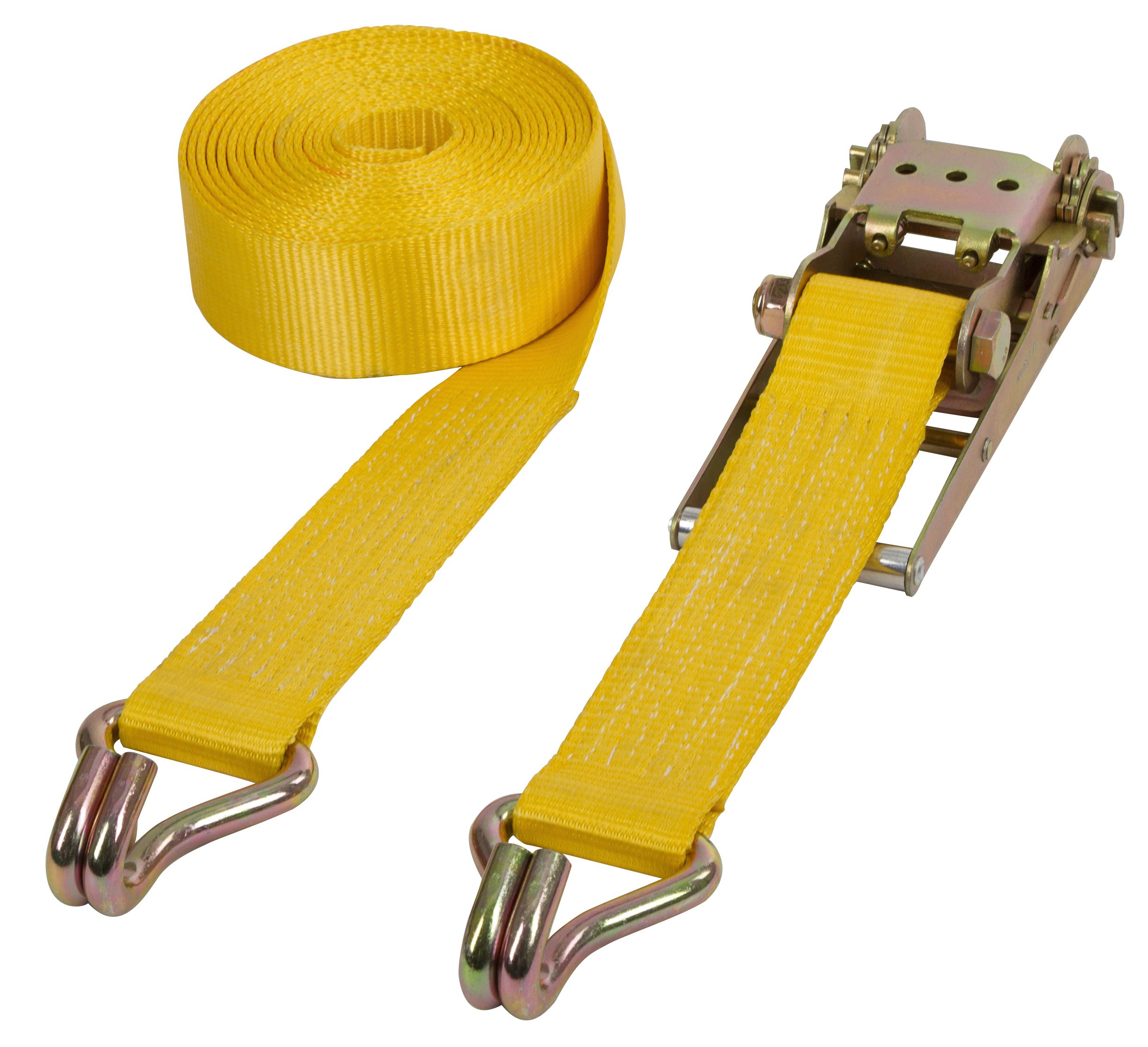 Kerbl Schwerlastzurrgurt 2-teilig – Gelb 8 m (Maße 75 mm x 8 m, Zugkraft 10000 kg) 37190