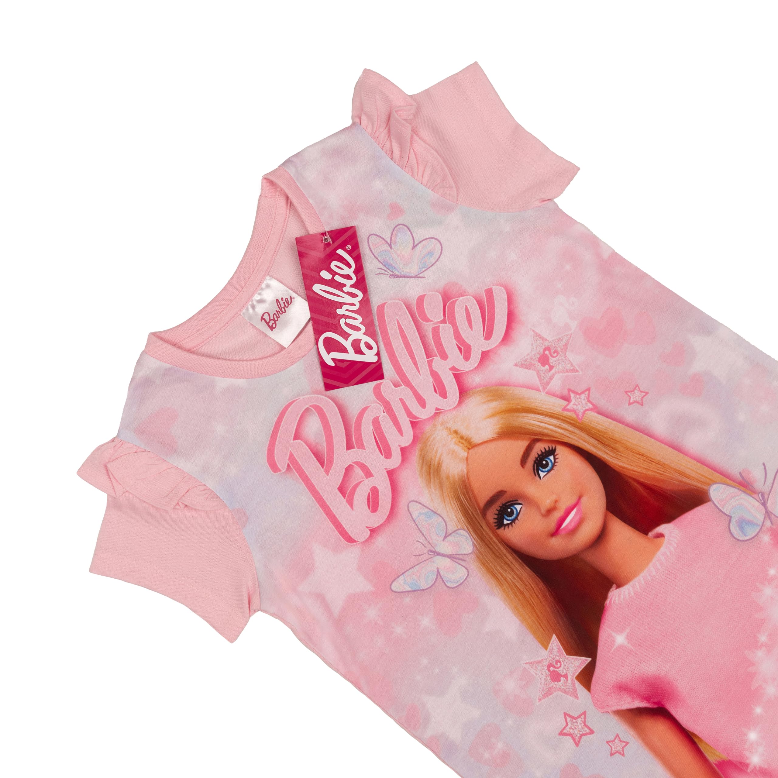 Barbie Girls Frilly Nightdress Butterfly Nightie Pyjamas