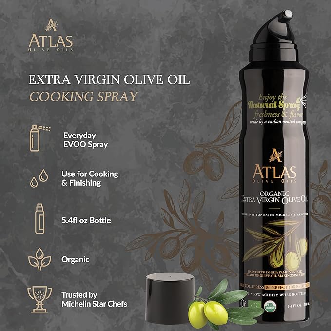 Atlas Olive Oils, Aceite de Oliva Extra Virgen en Spray, 5.4 fl oz, Pack 6 miniatura 3