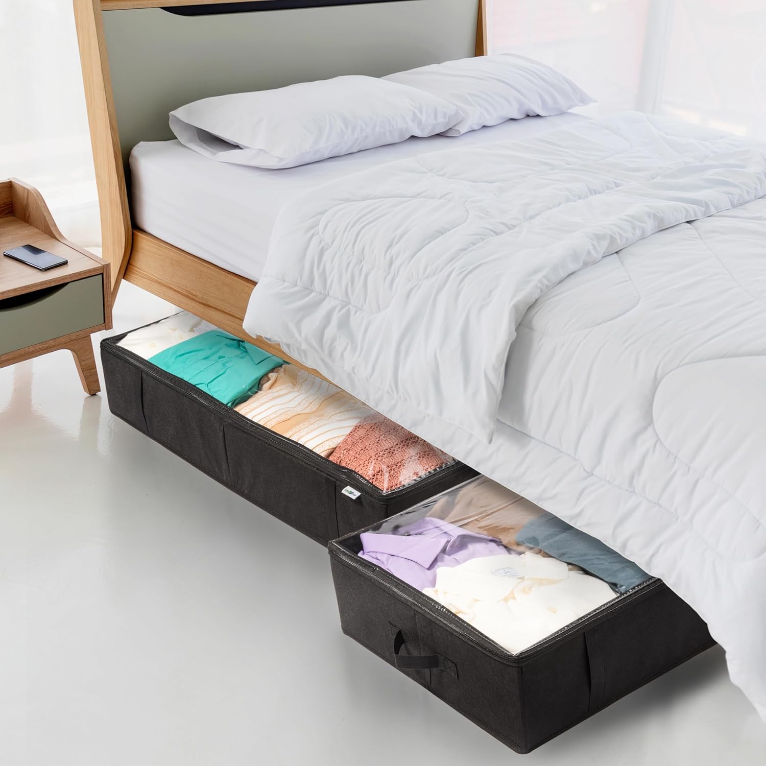 Closet Organizers and Storage - Maximize Space with Under Bed Storage Containers & Clothes Storage - Ideal Closet Organizer, Toy Storage Organizer & Underbed Storage (Black, 4 Pack) - Image 4