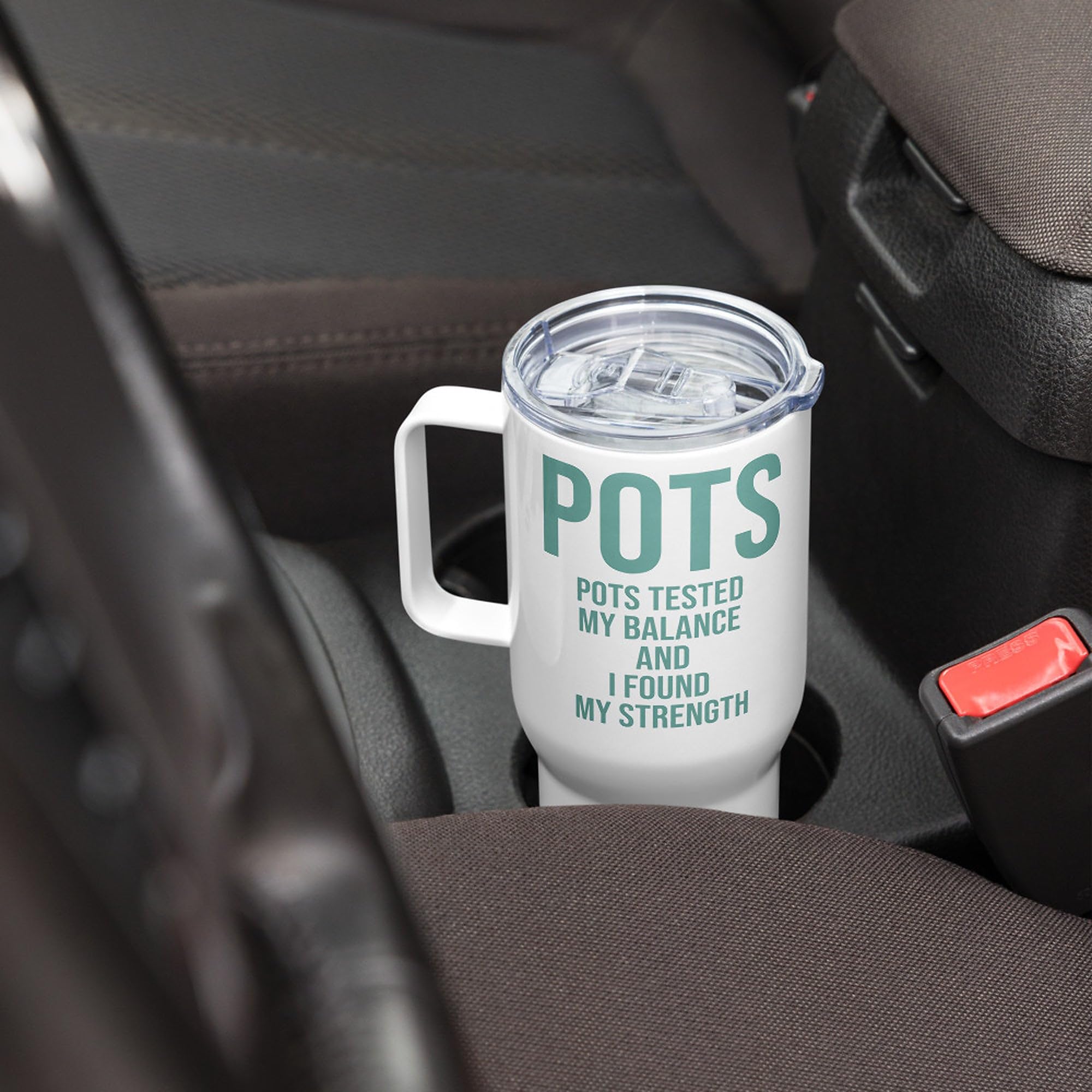 Taza de Viaje POTS con Asa, Regalo para la Comunidad POTS