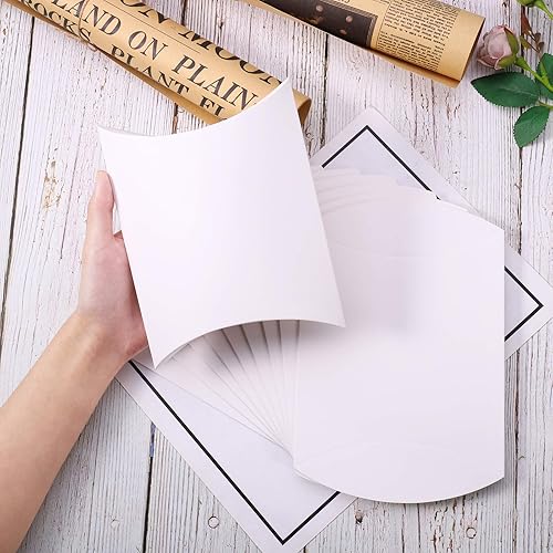 Vista 51 de Airssory 100 unidades de almohada de papel kraft vintage de 3 x 2 pulgadas, caja de embalaje de dulces, caja de embalaje de dulces, cajas de regalo