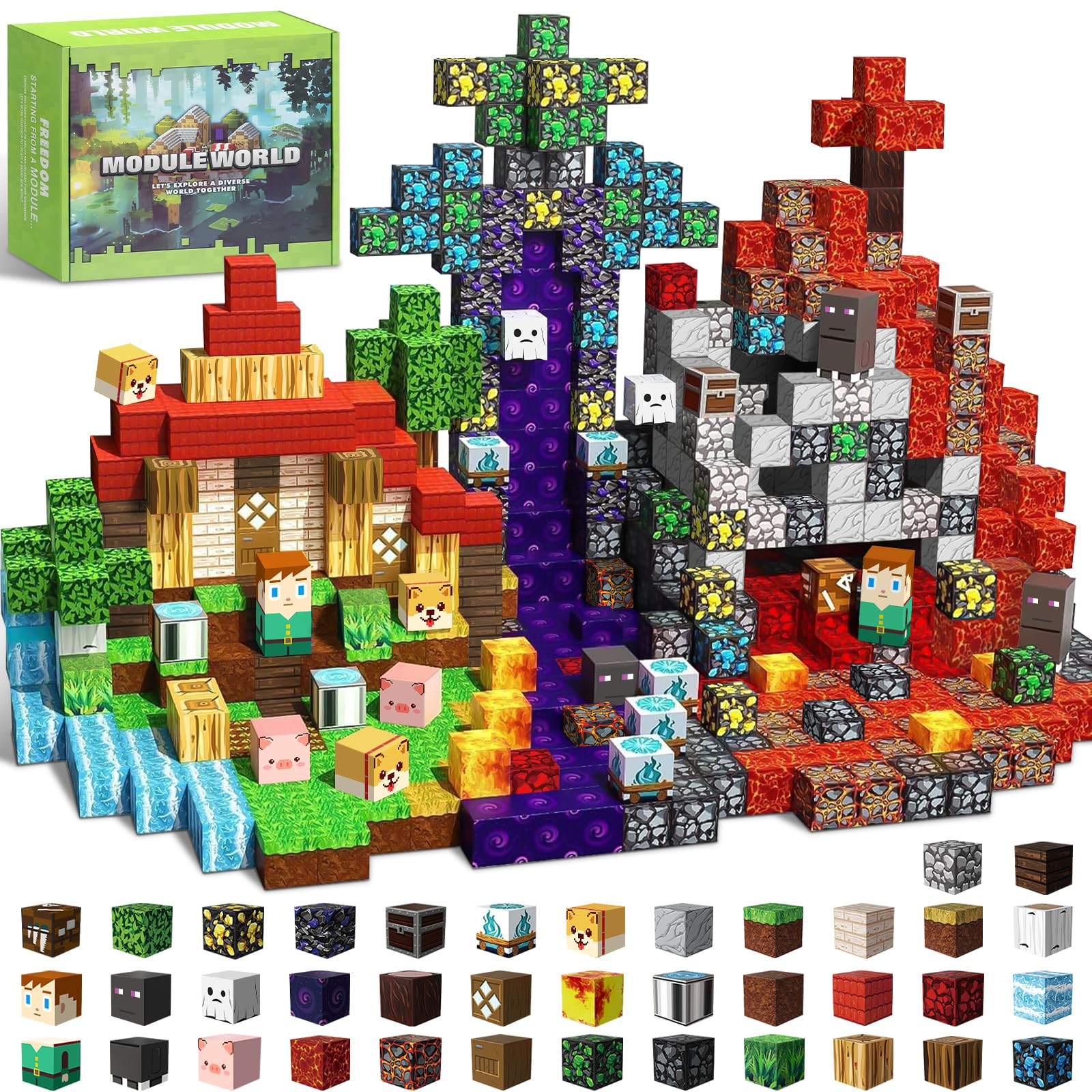 Photo 1 of [MISSING PARTS] Intoypad 300PCS Magnetic Blocks for Kids, 0.8in Magnetic Building Block Toys for Boys Girls Age 3 4 5 6 7 8 9 10 Magnet Cubes Game Magnetic Tiles STEM Toys Christmas Birthday Gifts for Kids Toddlers