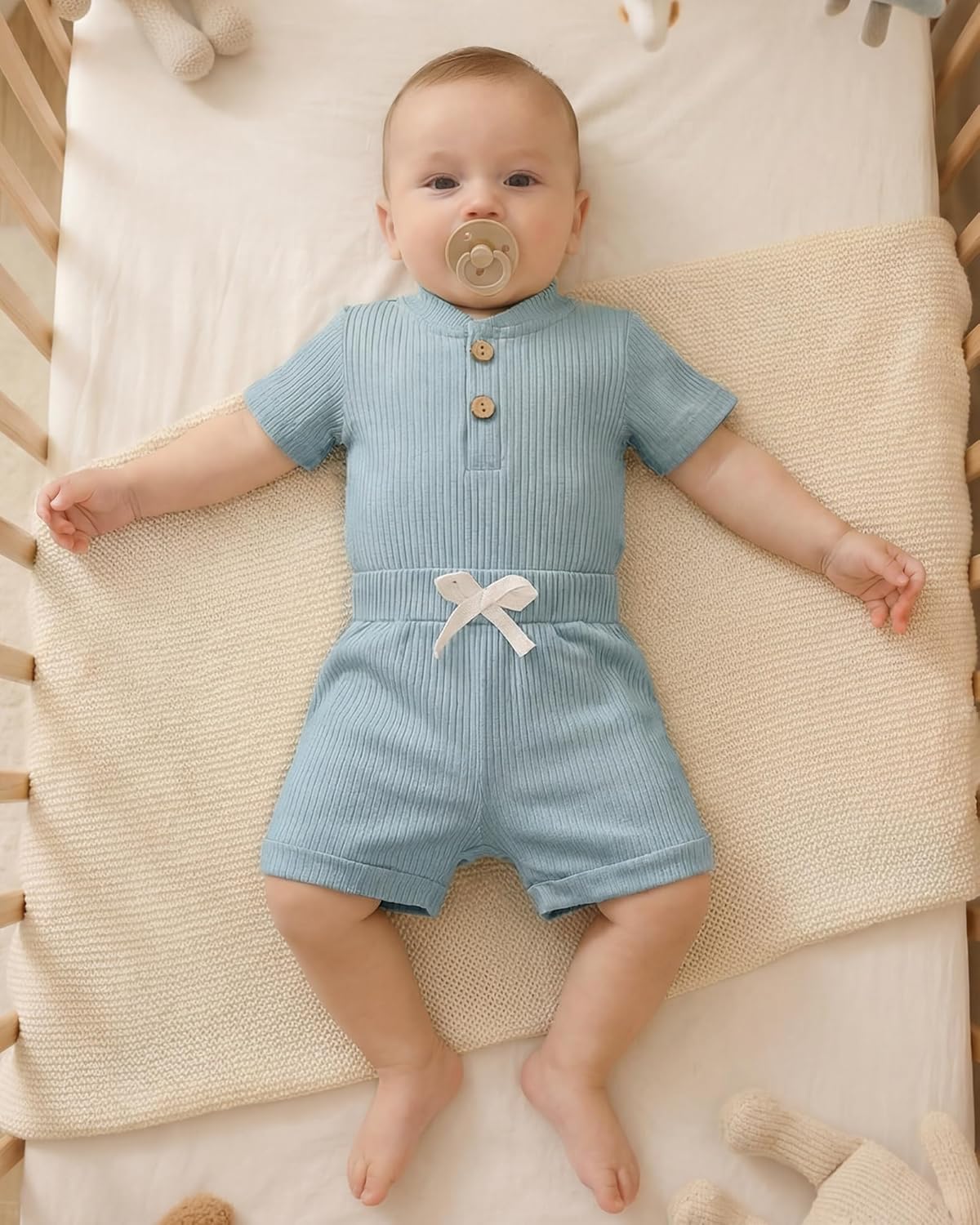 Jecson Newborn Boy Clothes Baby Boy Outfits Set Baby Boy Summer Clothes Soft Cotton Short Sleeve Top and Shorts for 0-18M - Image 4