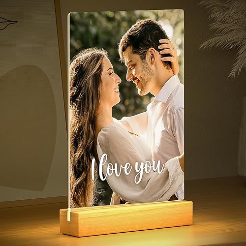 Miniatura 2 de Marcos de fotos personalizados con foto, marco de fotos personalizado con luz nocturna, marco de fotos personalizado, regalo de aniversario