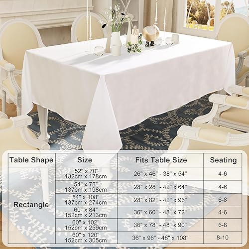Miniatura 7 de Smiry - Mantel rectangular de poliéster impermeable y antiarañazos, mantel decorativo lavable de tela para mesa de comedor, bufé, fiestas y