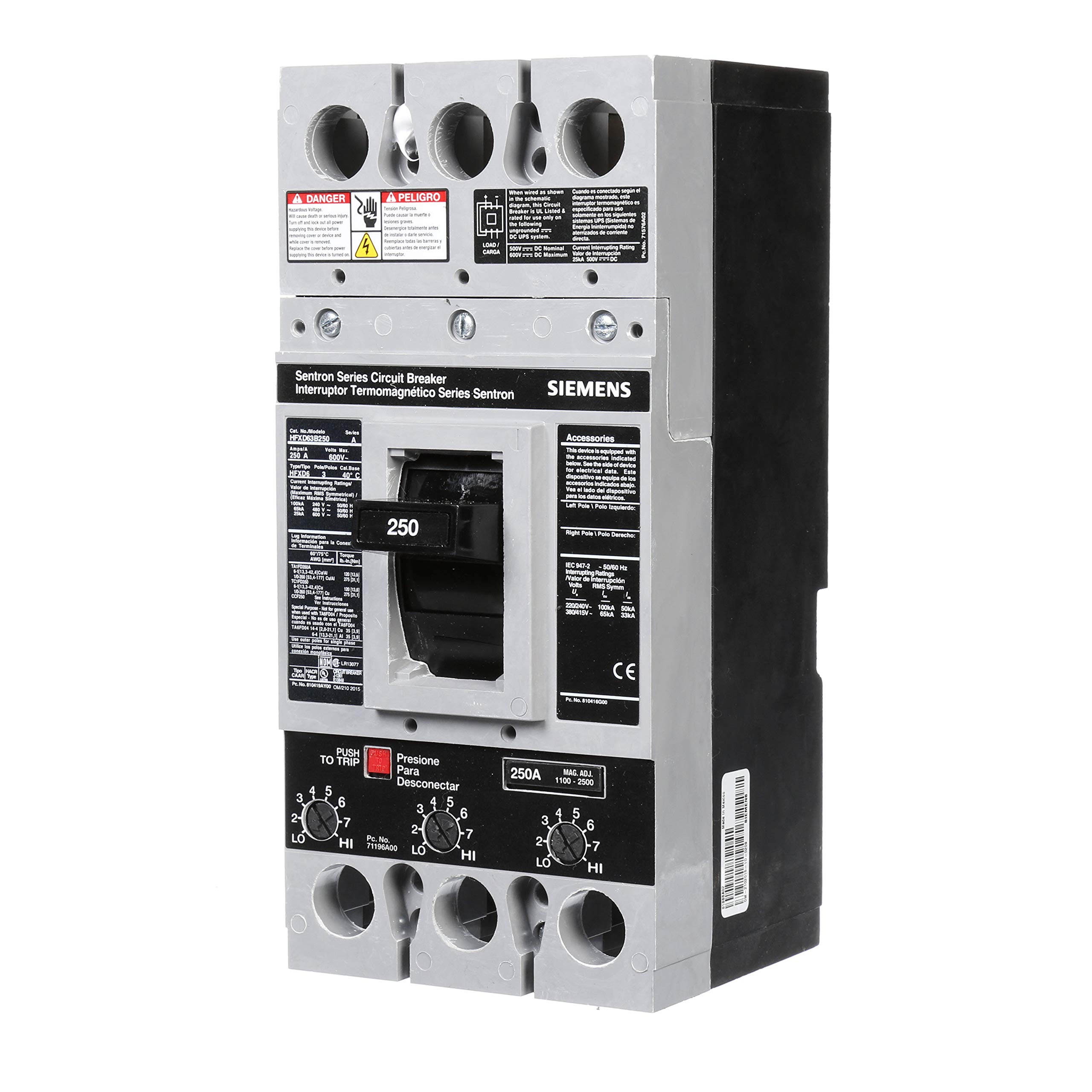 SIEMENS HFXD63B250 N 250A 600V 3P NEW - Amazon.com