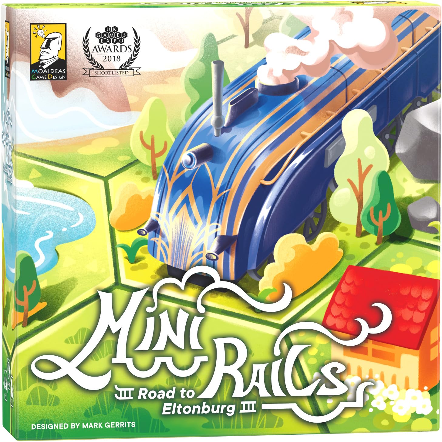Mini Rails: Road to Eltonburg - by Moaideas Game Design, 9x9x0.1 inches - Image 2