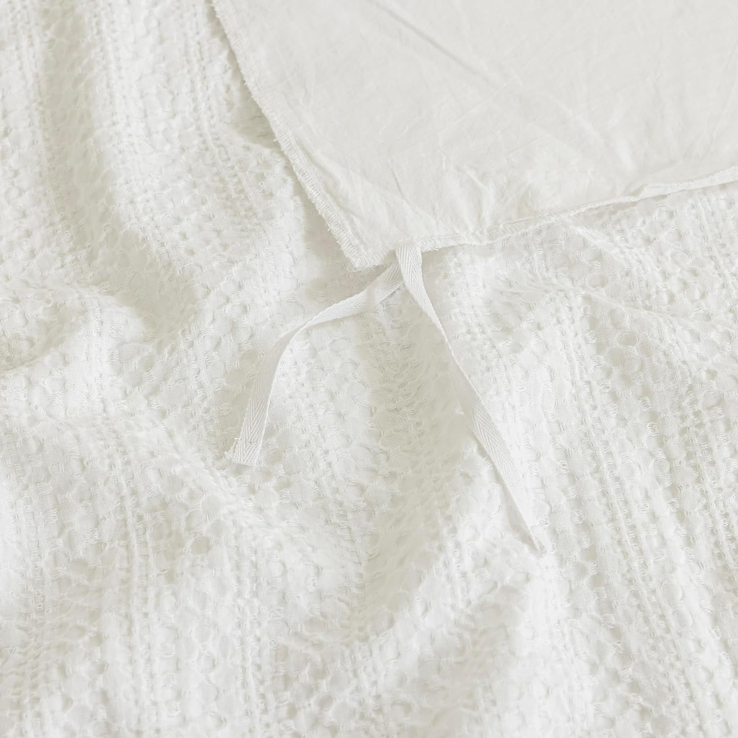 Dreamology Waffle Weave Duvet Cover,King Size Duvet Cover,100% Cotton Waffle Duvet Covers with Zipper Closure, Soft Luxury Textured & Breathable Duvet Cover Set,King Bedding Set,3 Pieces (Cloud White)