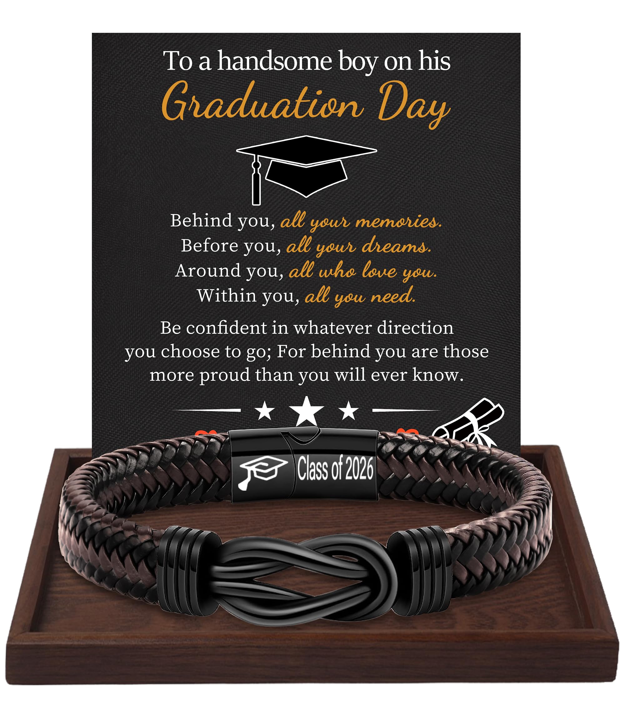 Btysun Fathers Day Gift, Gifts for Men Morse Code Bracelets for Men 2026 Graduation Gifts Mens Bracelet for Him Boyfriend Husband Leather Bracelet Motivational Birthday Jewelry Stocking Stuffers
