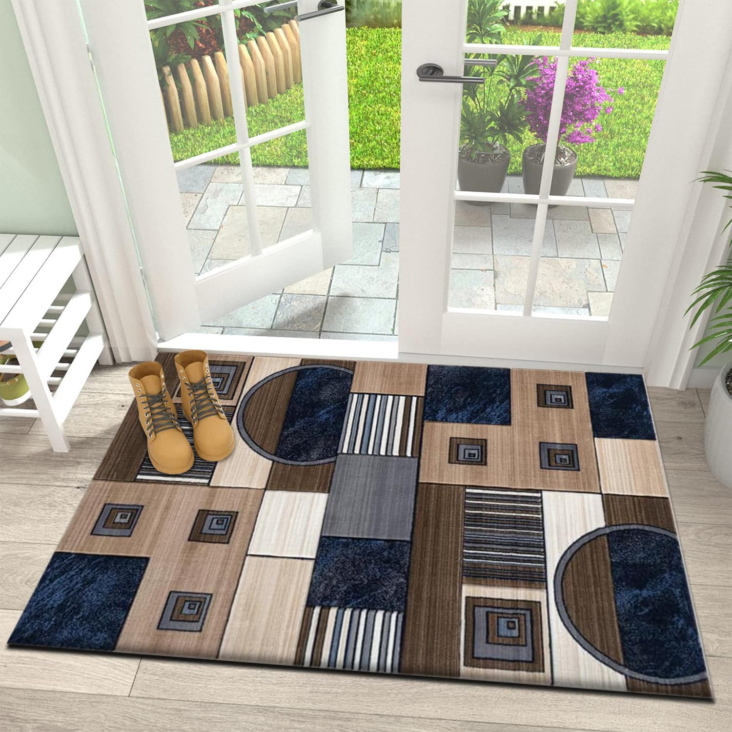 B&B Majestic Door Mat Indoor - Modern Abstract Design Non-Slip Thick Washable Door Mats for Kitchen Entrance Welcome Matts (Des1, 60x110 cm) โ image 1