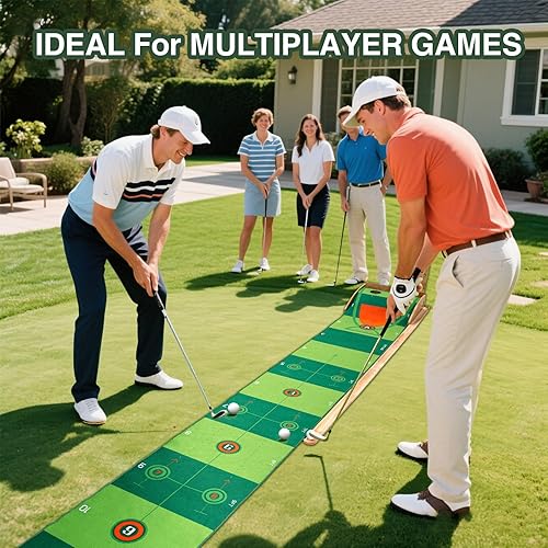 Miniatura 6 de Wekin Indoor Putting Green with Auto Ball Return,11 Foot Golf Practice Putting Mat,Ideal Training Putting Mat for Beginners & Advanced Players